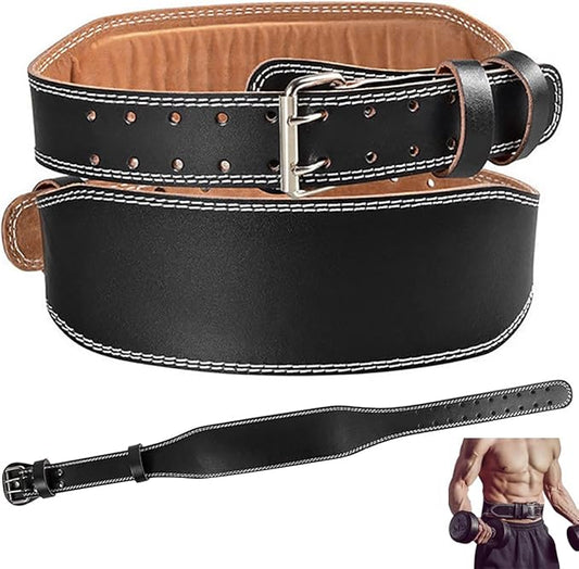 "Personalized Leather Weight Lifting Belt – Custom Name Powerlifting Belt for Gym Workouts"