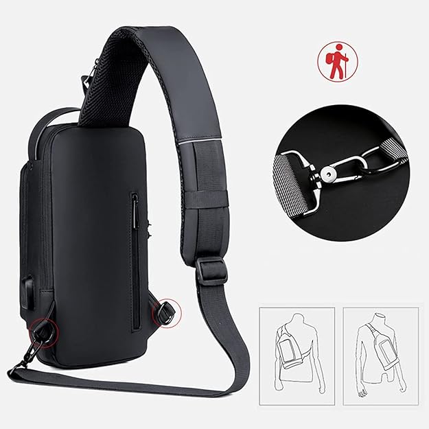 Multifunction Anti Theft USB Shoulder Sling Bag