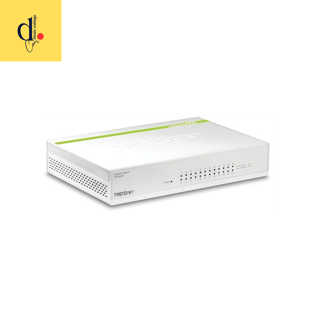 TRENDnet 24-Port Gigabit GREENnet Switch, QoS, 48 Gbps Switching Fabric, Fanless, Plug & Play, Half & Full Duple Networking products UAEx, TEG-S24D,White  Best laptop deals UAE