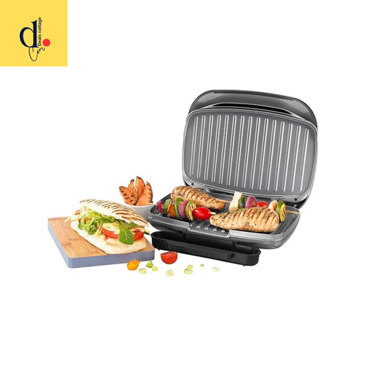 Salter EK4366 Electric Health Grill - Non-Stick Griddle Plate & Panini Press, Drip Tray, Automatic Temperature Control, Compact, Indoor Cooking With Little To No Oil, Toasted Sandwiches/Kebabs, Cosmos